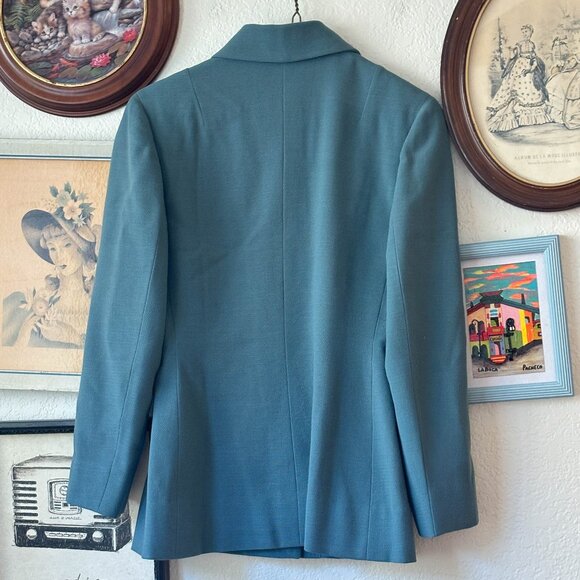 Teal 1940s Scallop Collared Suit with Fancy Buttons - Picture 6 of 9